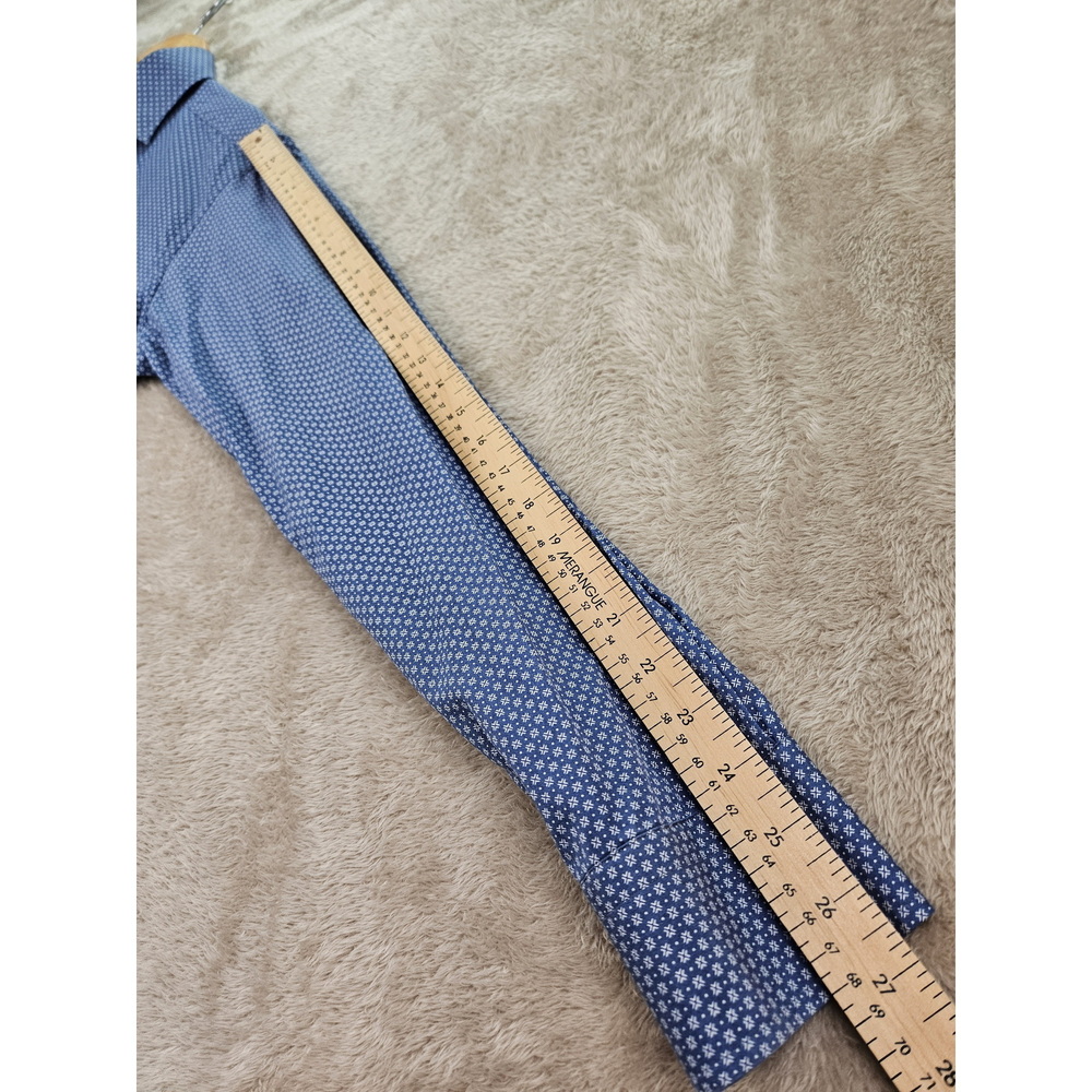 ETON Dress Shirt Geometric-Print Button-down Slim-fit Fine Twill Shirt Blue Size - Picture 7 of 10